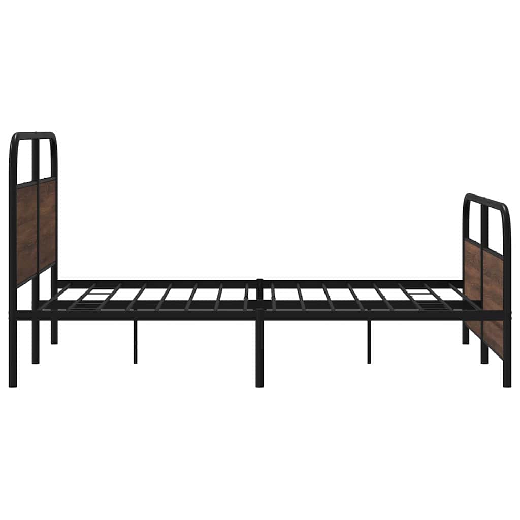Metalni okvir kreveta bez madraca smeđa boja hrasta 150x200 cm