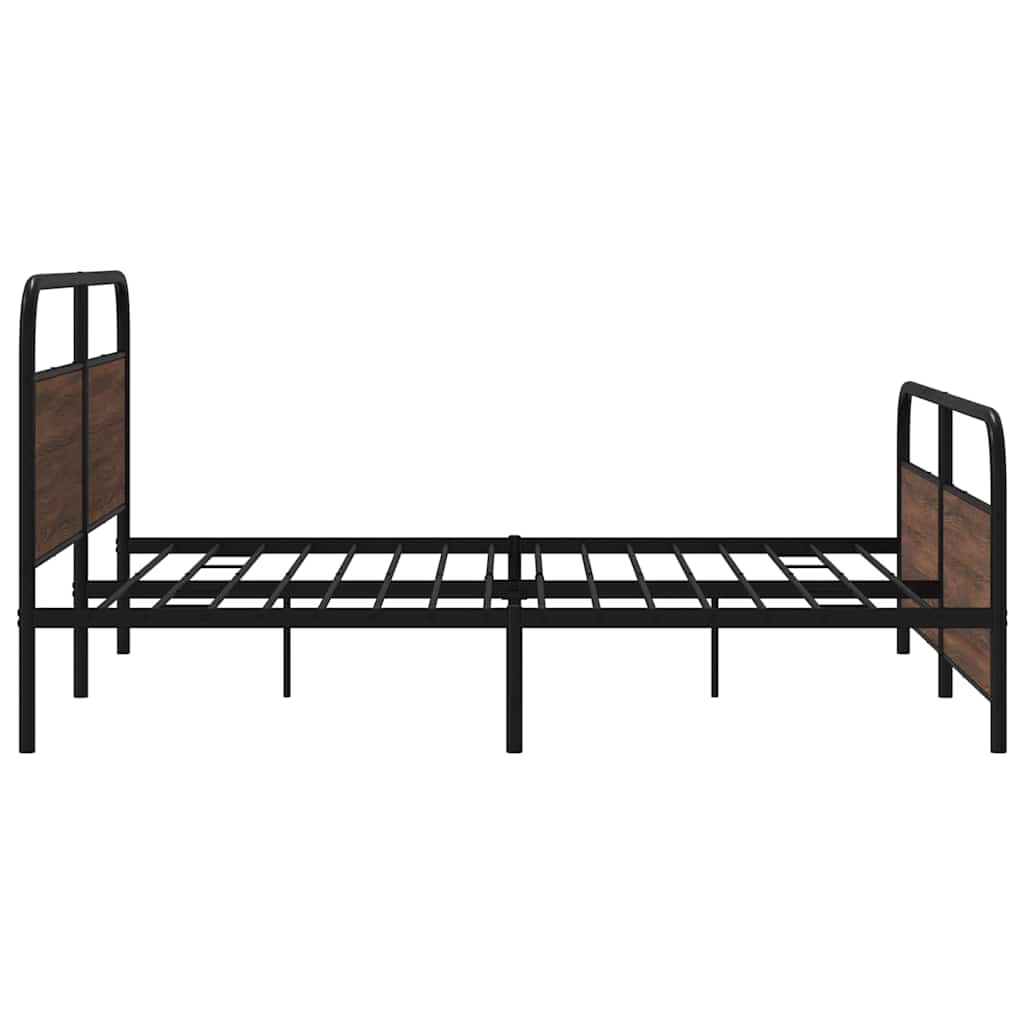 Metalni okvir kreveta bez madraca smeđa boja hrasta 180x200 cm