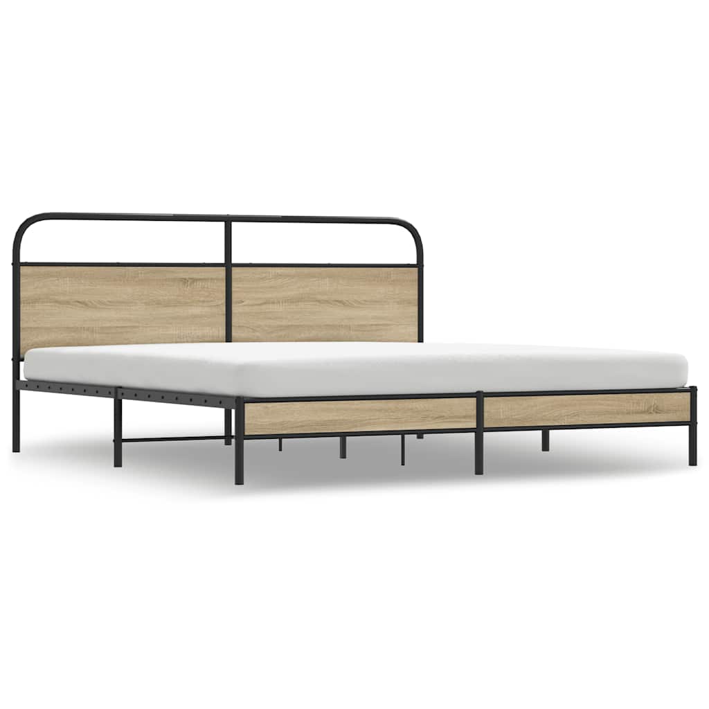 Metalni okvir kreveta bez madraca boja hrasta 180x200 cm