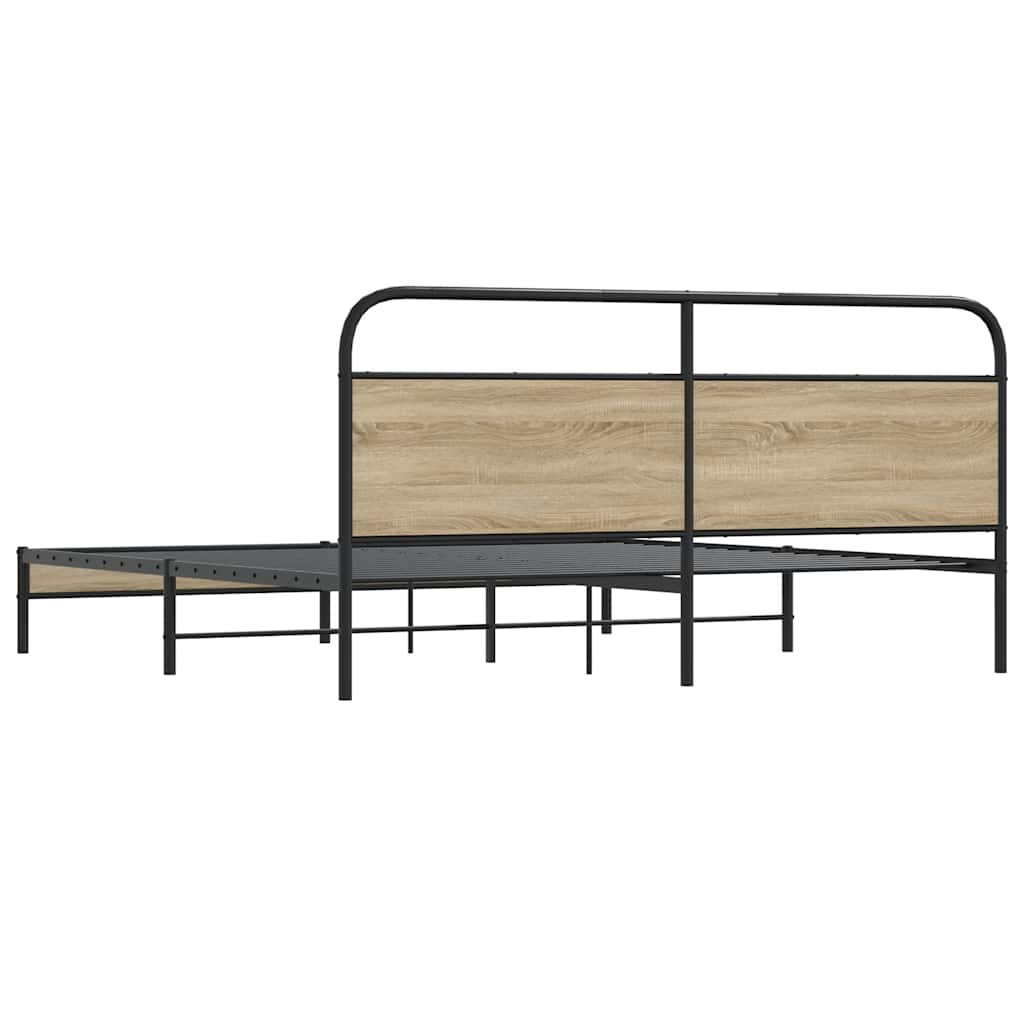 Metalni okvir kreveta bez madraca boja hrasta 180x200 cm