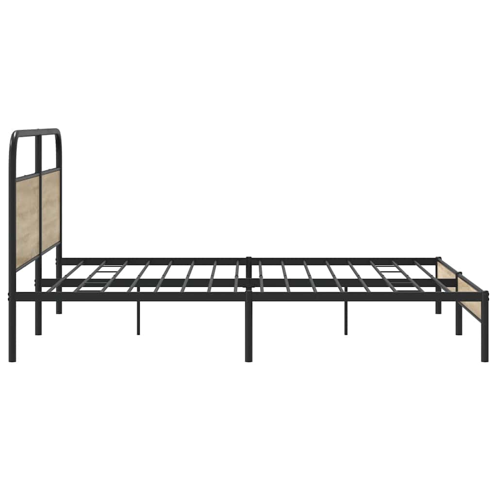 Metalni okvir kreveta bez madraca boja hrasta 193x203 cm
