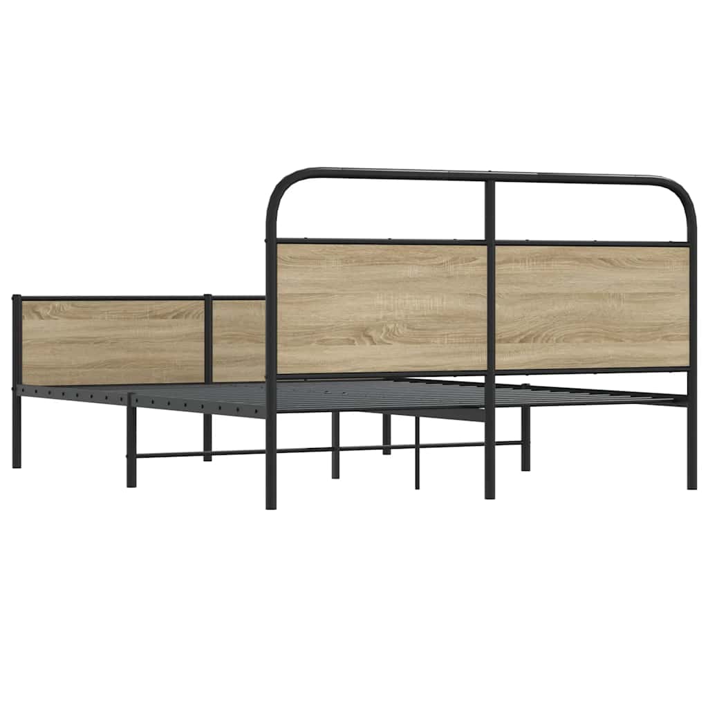 Metalni okvir kreveta bez madraca boja hrasta 160x200 cm