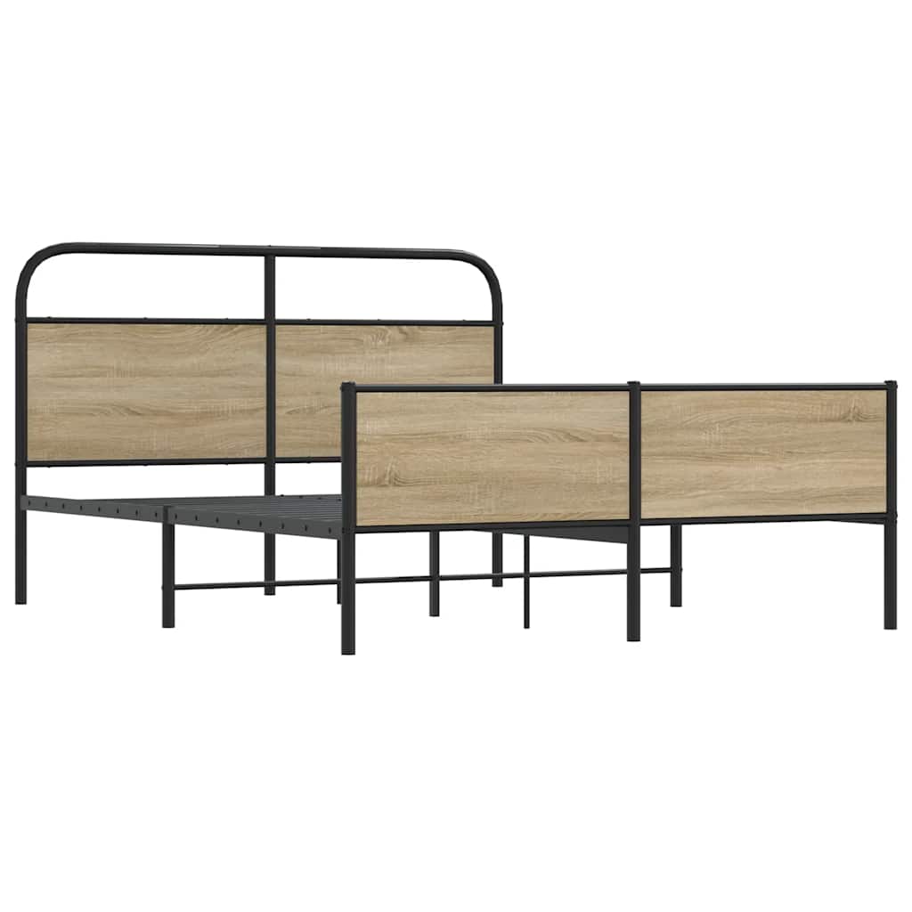 Metalni okvir kreveta bez madraca boja hrasta 180x200 cm