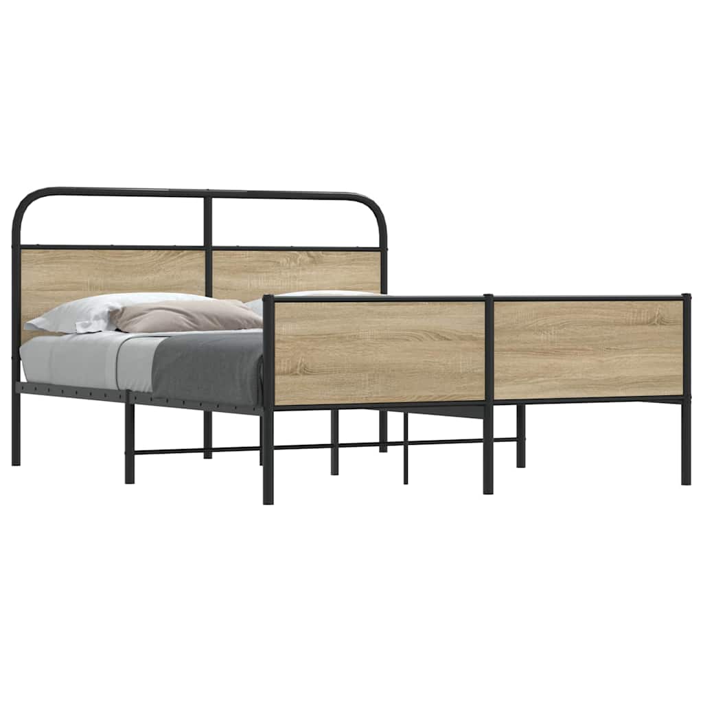 Metalni okvir kreveta bez madraca boja hrasta 180x200 cm