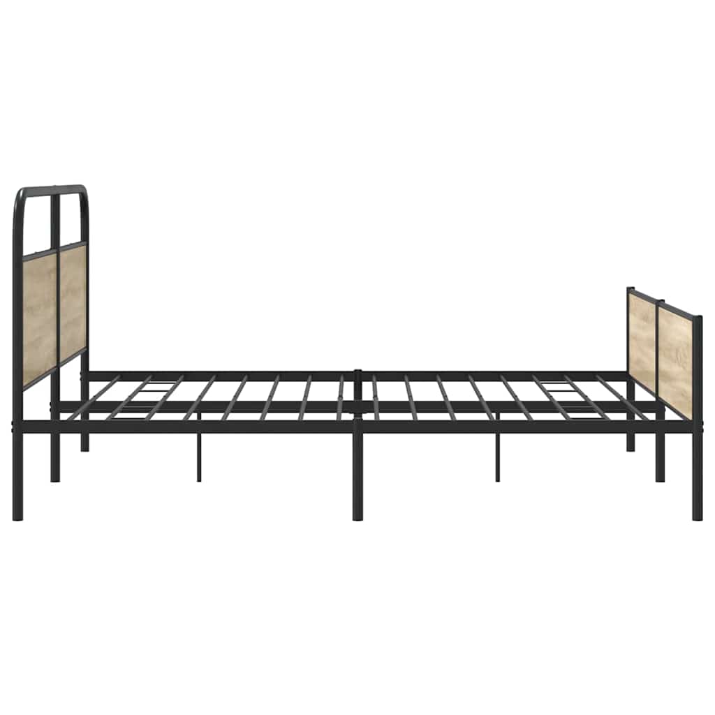 Metalni okvir kreveta bez madraca boja hrasta 183x213 cm