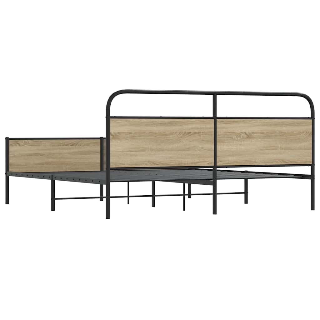 Metalni okvir kreveta bez madraca boja hrasta 150 x 200 cm
