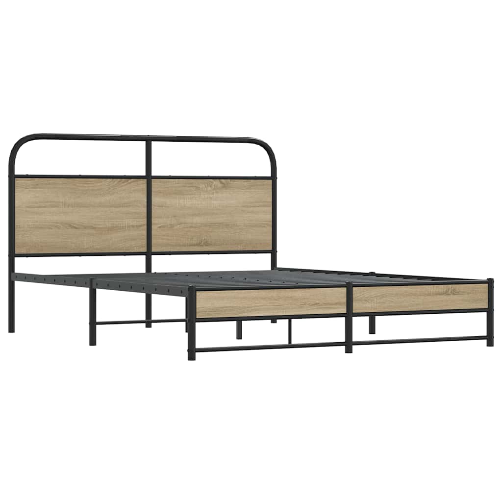 Metalni okvir kreveta bez madraca boja hrasta 160x200 cm