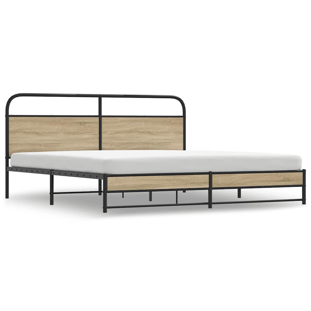 Metalni okvir kreveta bez madraca boja hrasta 180x200 cm