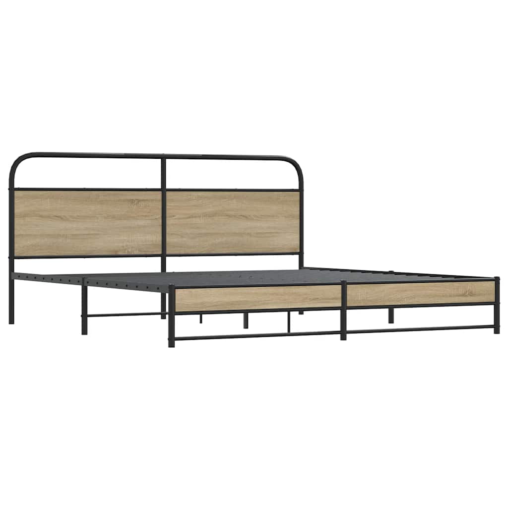 Metalni okvir kreveta bez madraca boja hrasta 180x200 cm