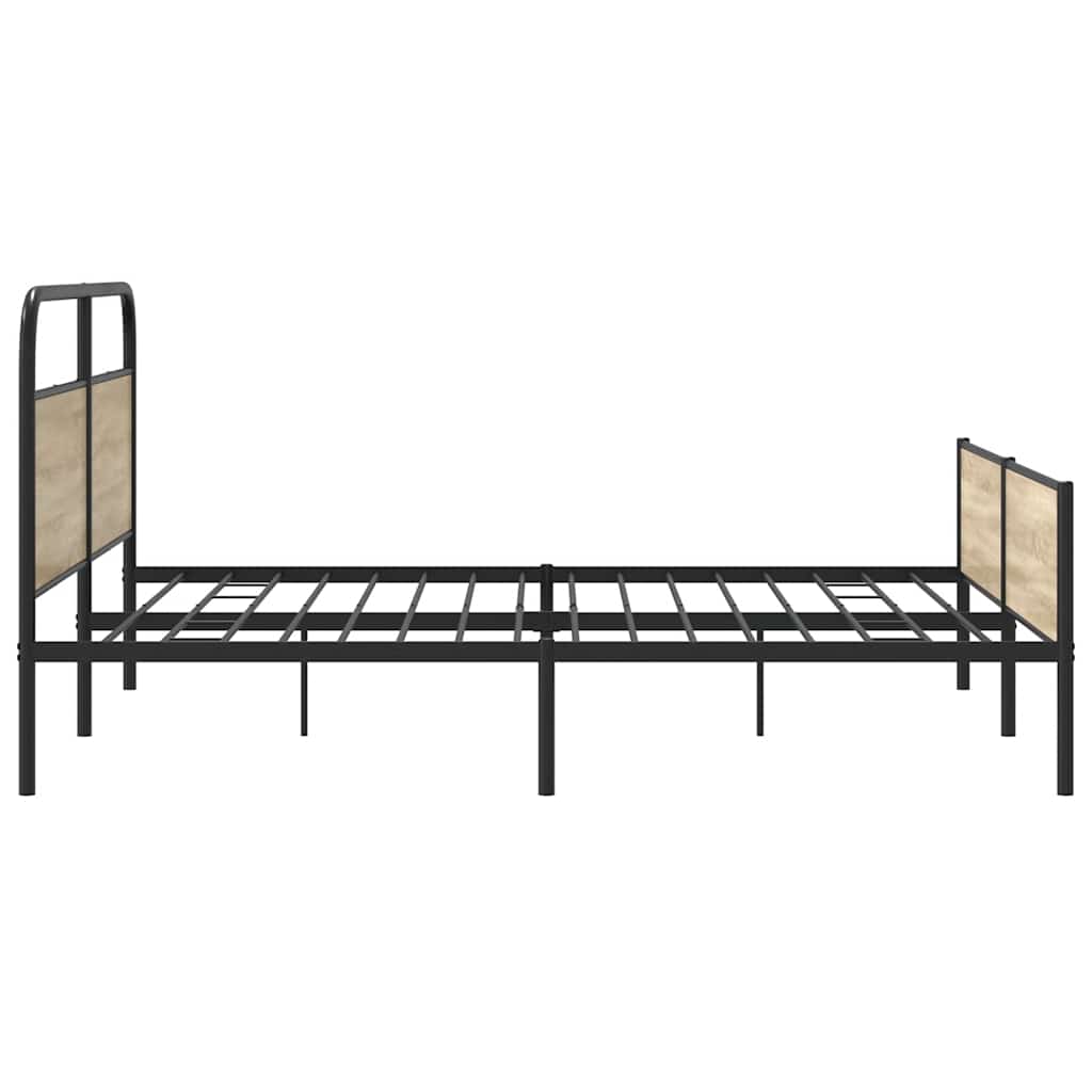 Metalni okvir kreveta bez madraca boja hrasta 193x203 cm