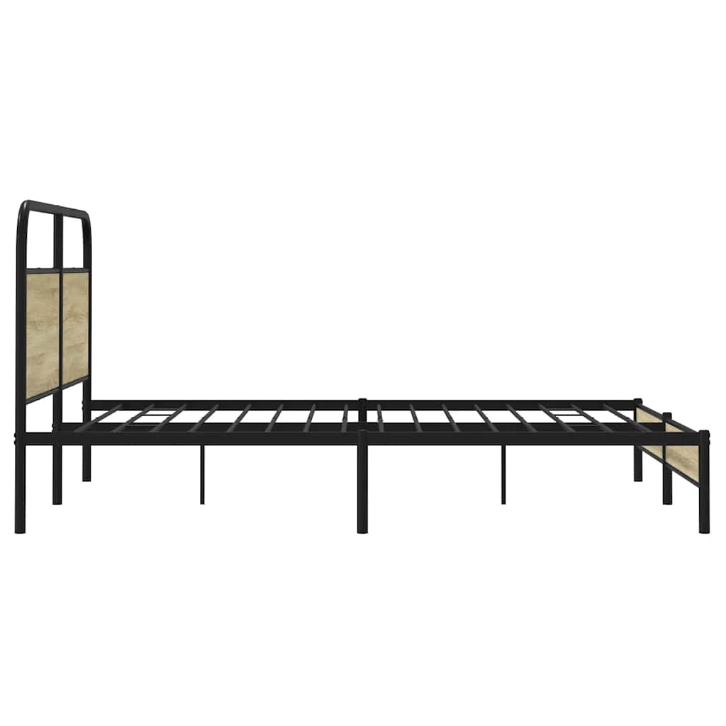 Metalni okvir kreveta bez madraca boja hrasta sonome 183x213 cm