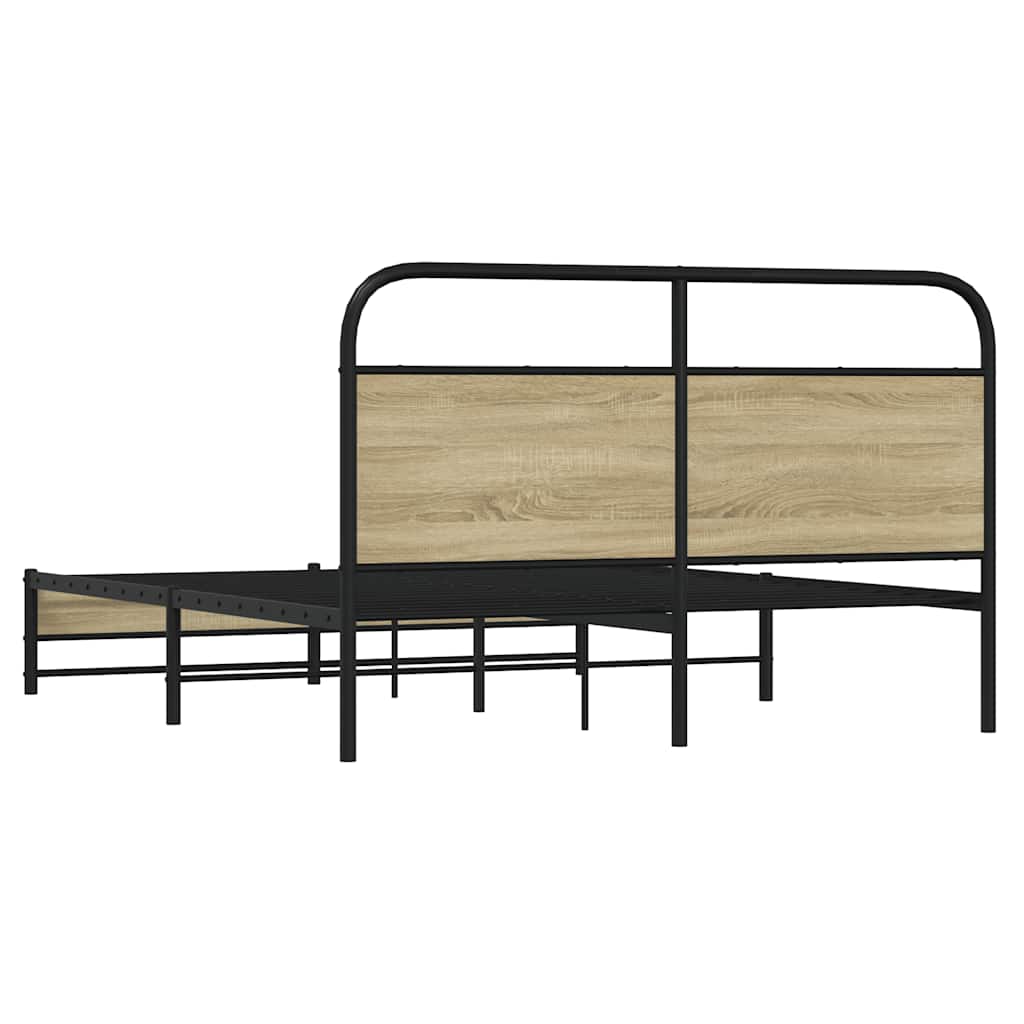 Metalni okvir kreveta bez madraca boja hrasta sonome 160x200 cm