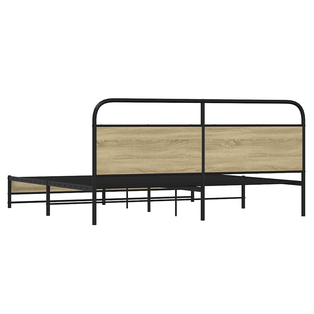 Metalni okvir kreveta bez madraca boja hrasta sonome 183x213 cm