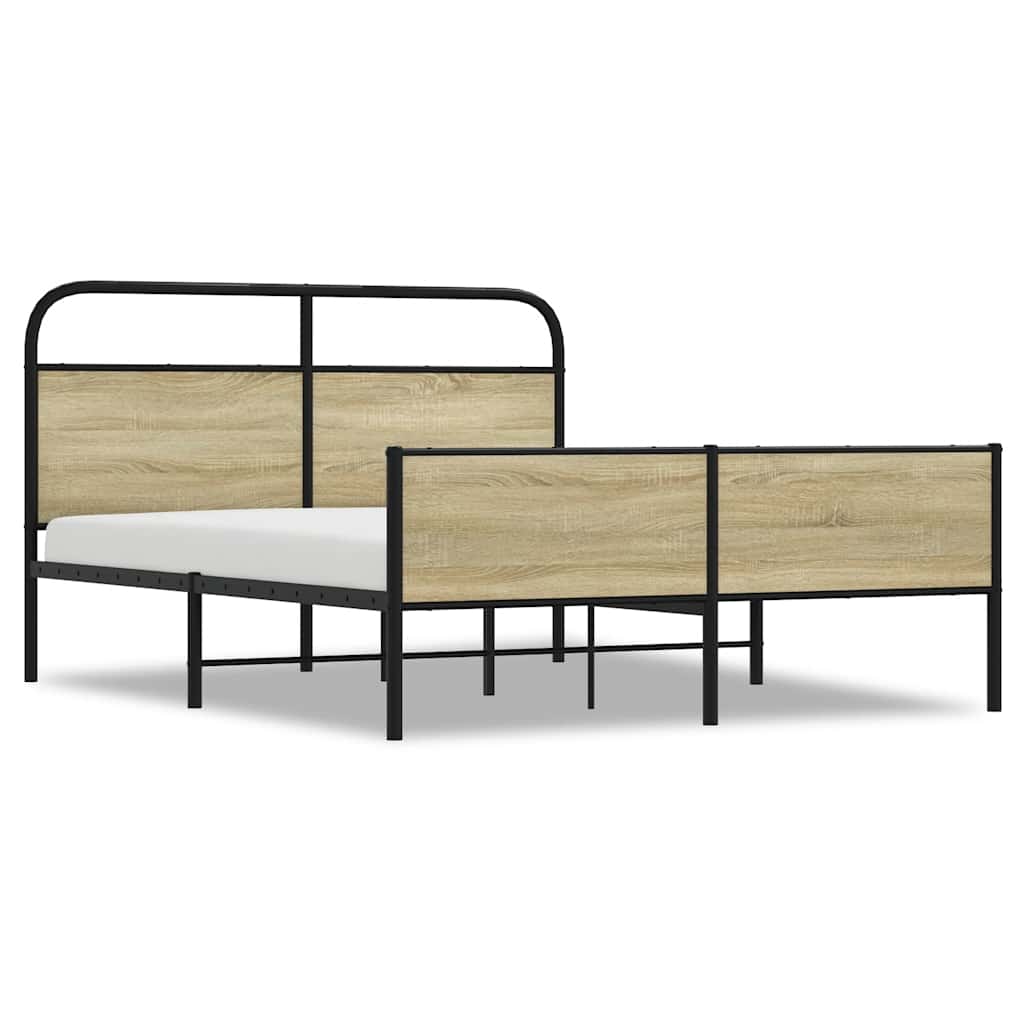 Metalni okvir kreveta bez madraca boja hrasta sonome 150x200 cm