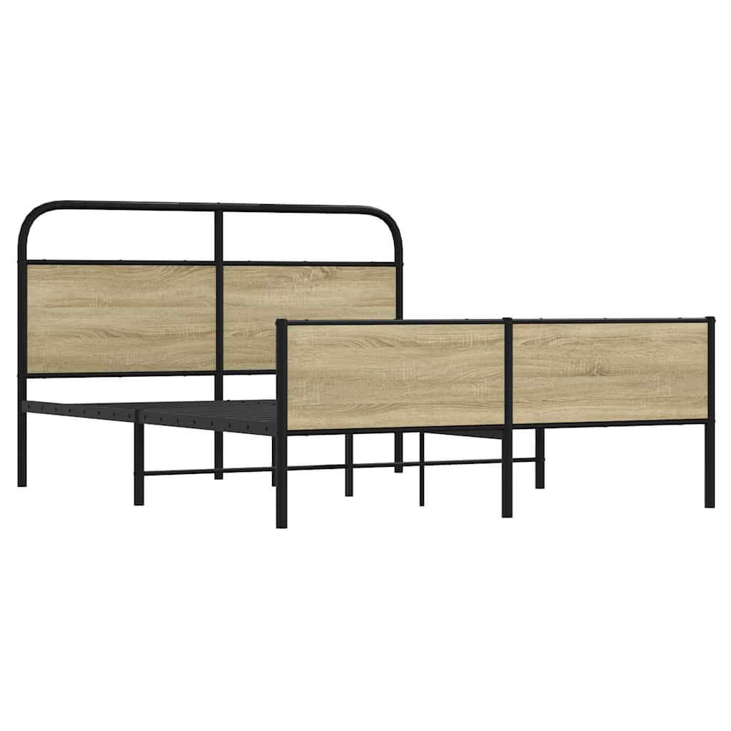 Metalni okvir kreveta bez madraca boja hrasta sonome 150x200 cm