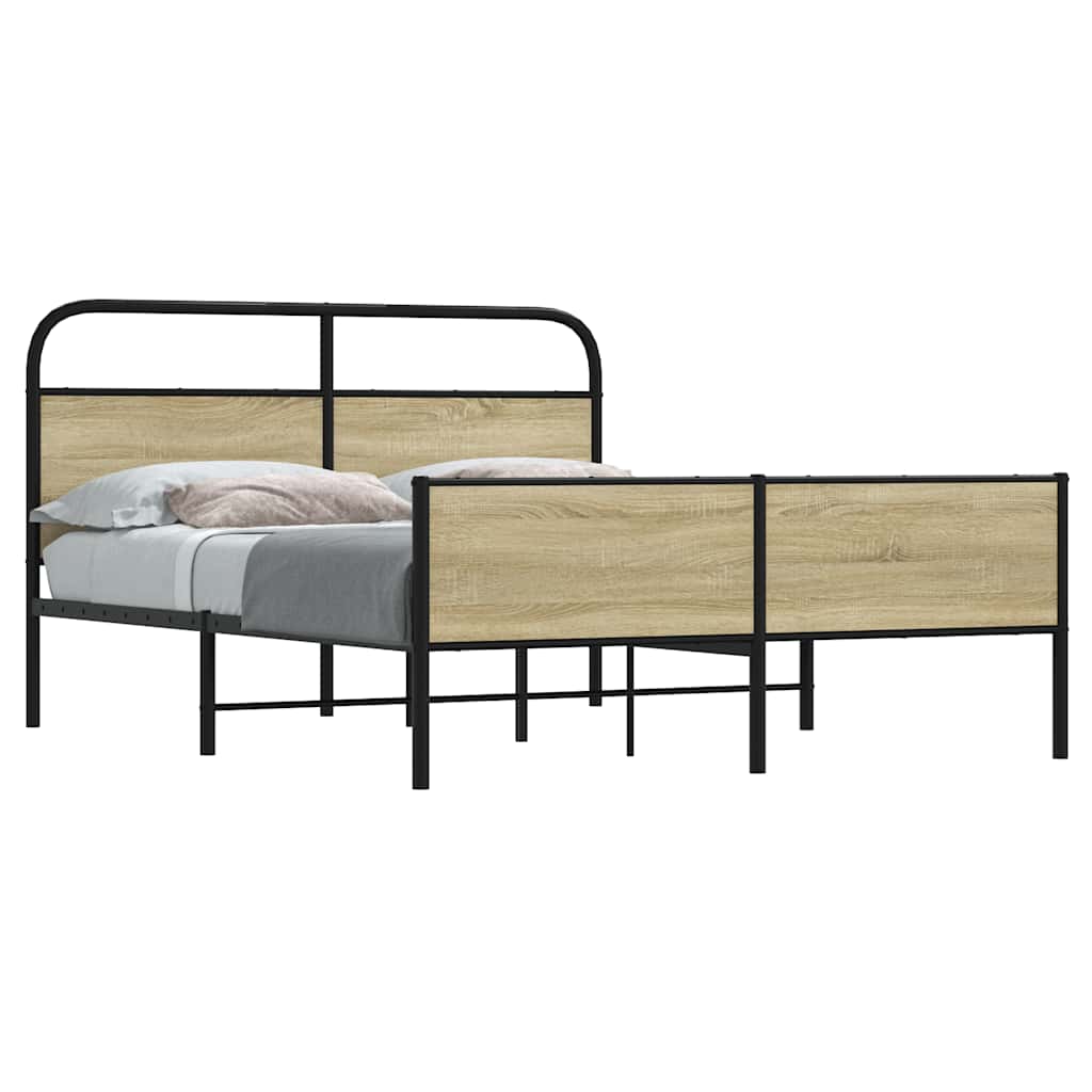 Metalni okvir kreveta bez madraca boja hrasta sonome 150x200 cm