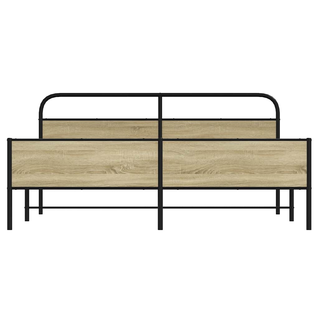 Metalni okvir kreveta bez madraca boja hrasta sonome 183x213 cm