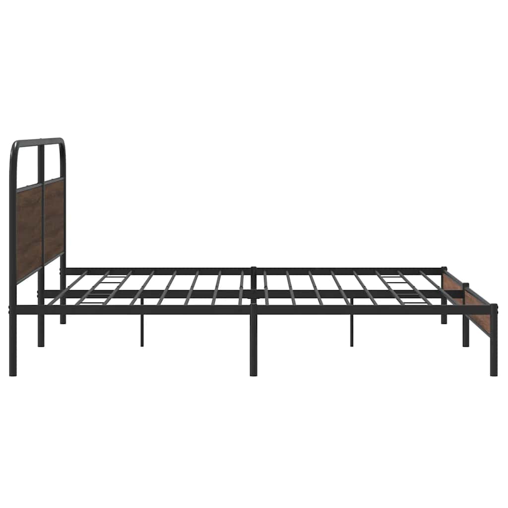 Metalni okvir kreveta bez madraca smeđa boja hrasta 193x203 cm