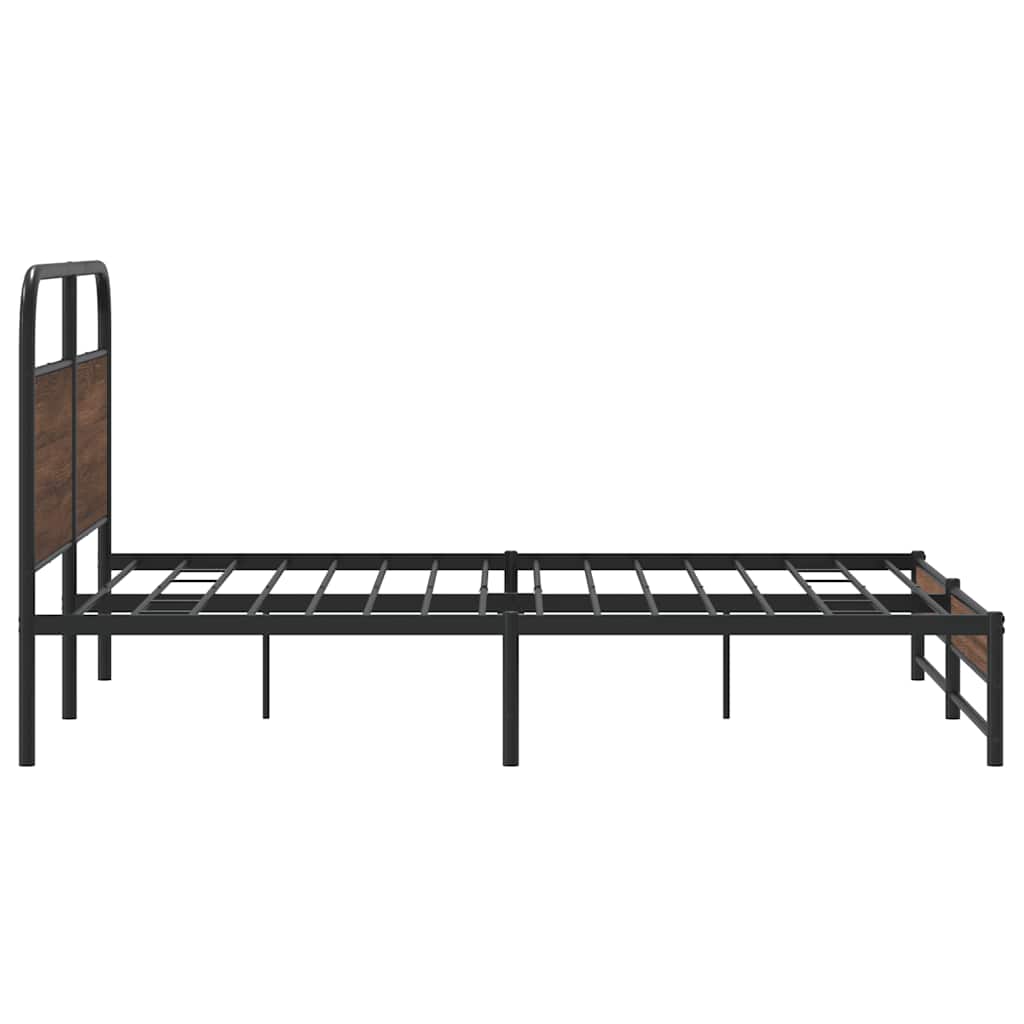 Metalni okvir kreveta bez madraca smeđa boja hrasta 160x200 cm