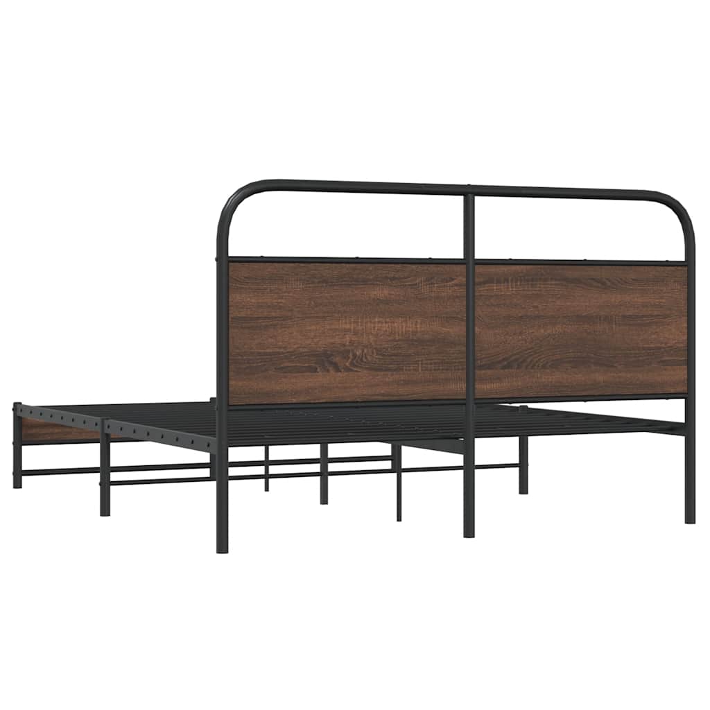 Metalni okvir kreveta bez madraca smeđa boja hrasta 160x200 cm