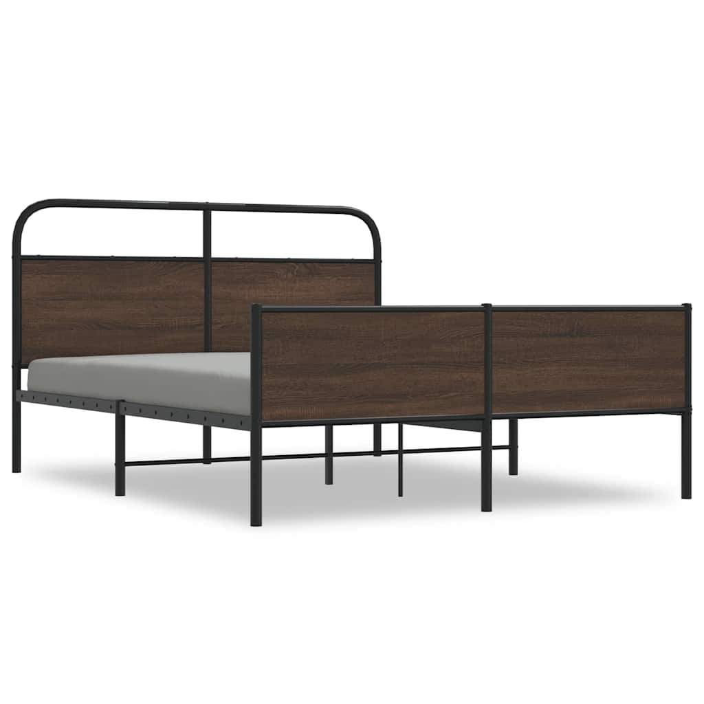 Metalni okvir kreveta bez madraca smeđa boja hrasta 150x200 cm
