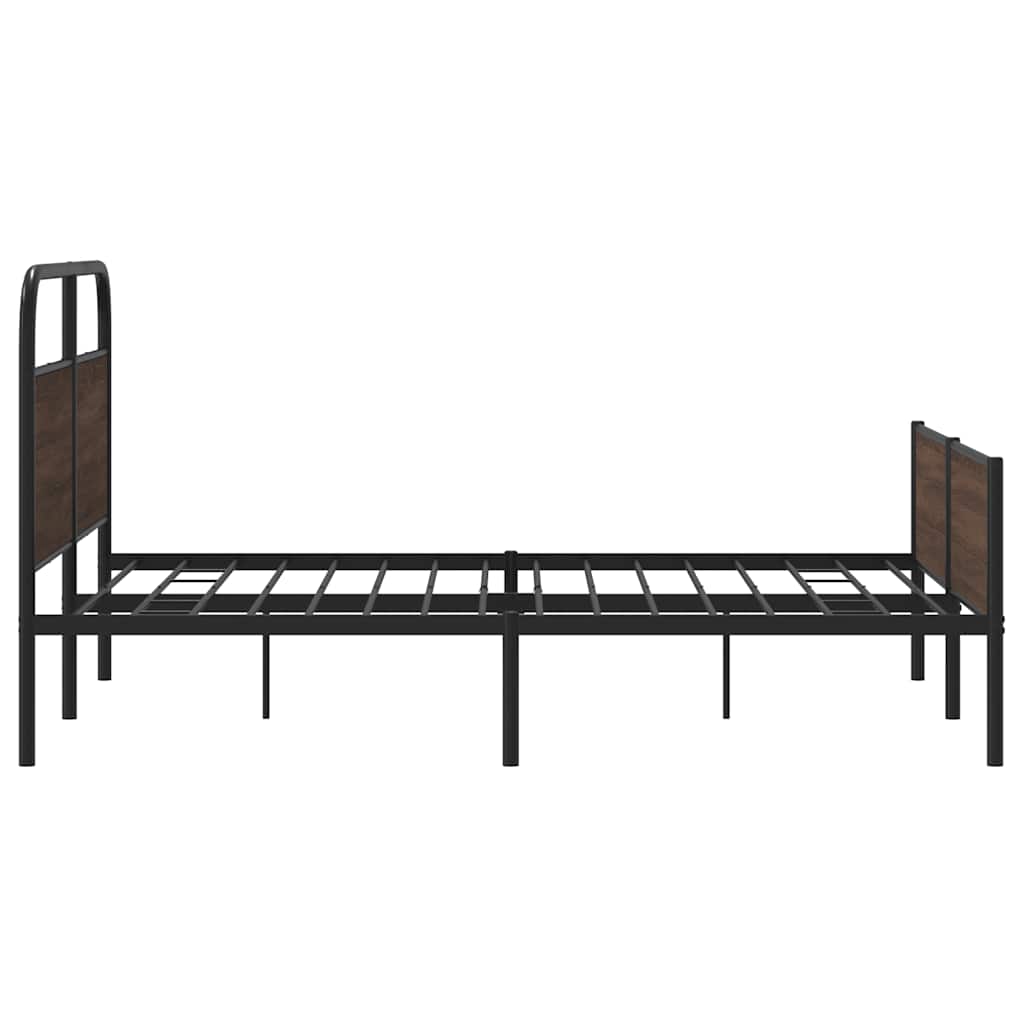 Metalni okvir kreveta bez madraca smeđa boja hrasta 150x200 cm