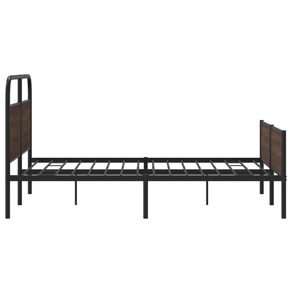Metalni okvir kreveta bez madraca smeđa boja hrasta 160x200 cm
