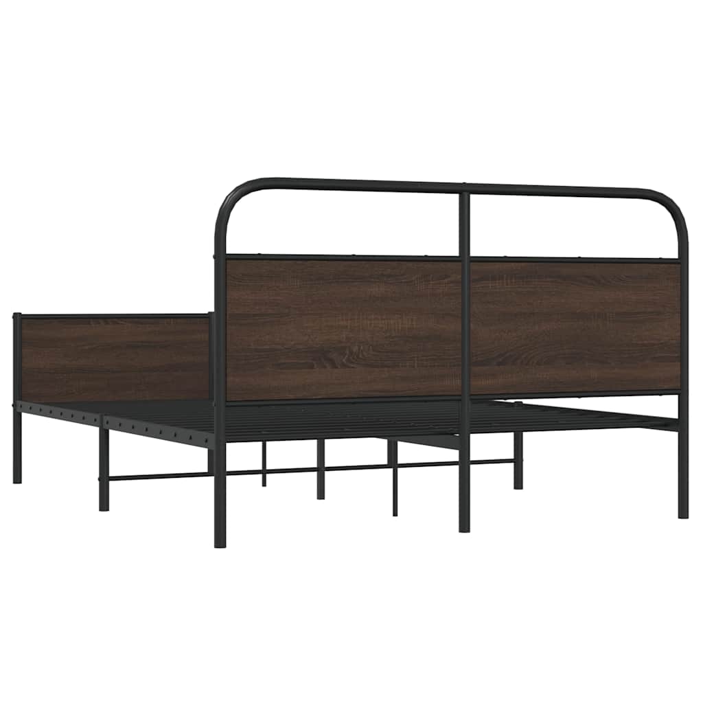 Metalni okvir kreveta bez madraca smeđa boja hrasta 160x200 cm