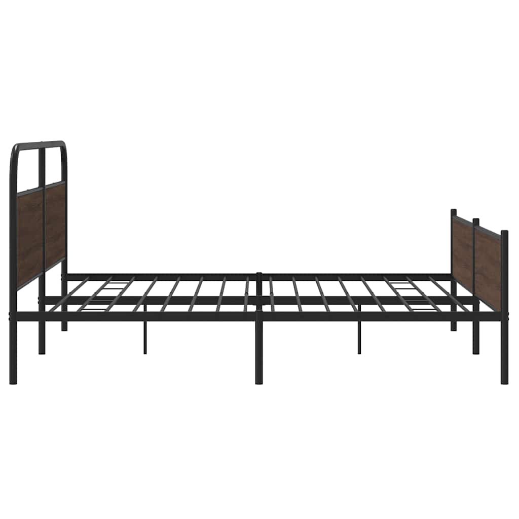 Metalni okvir kreveta bez madraca smeđa boja hrasta 183x213 cm