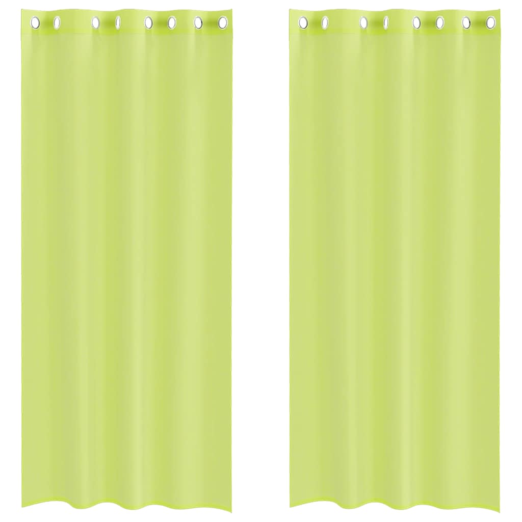 Voile zavjese s ušicama 2 kom jabučno zelena 140x225 cm