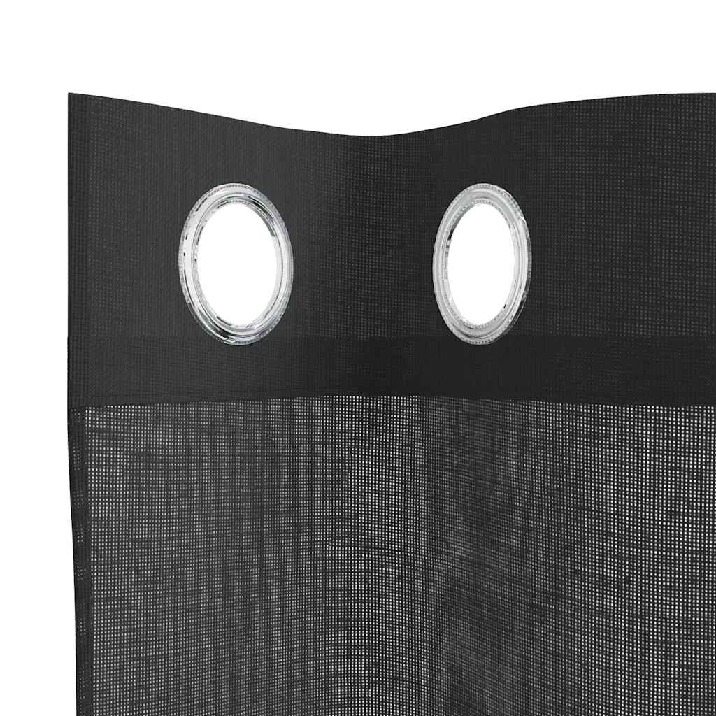 Voile zavjese s ušicama 2 kom crne 140x225 cm