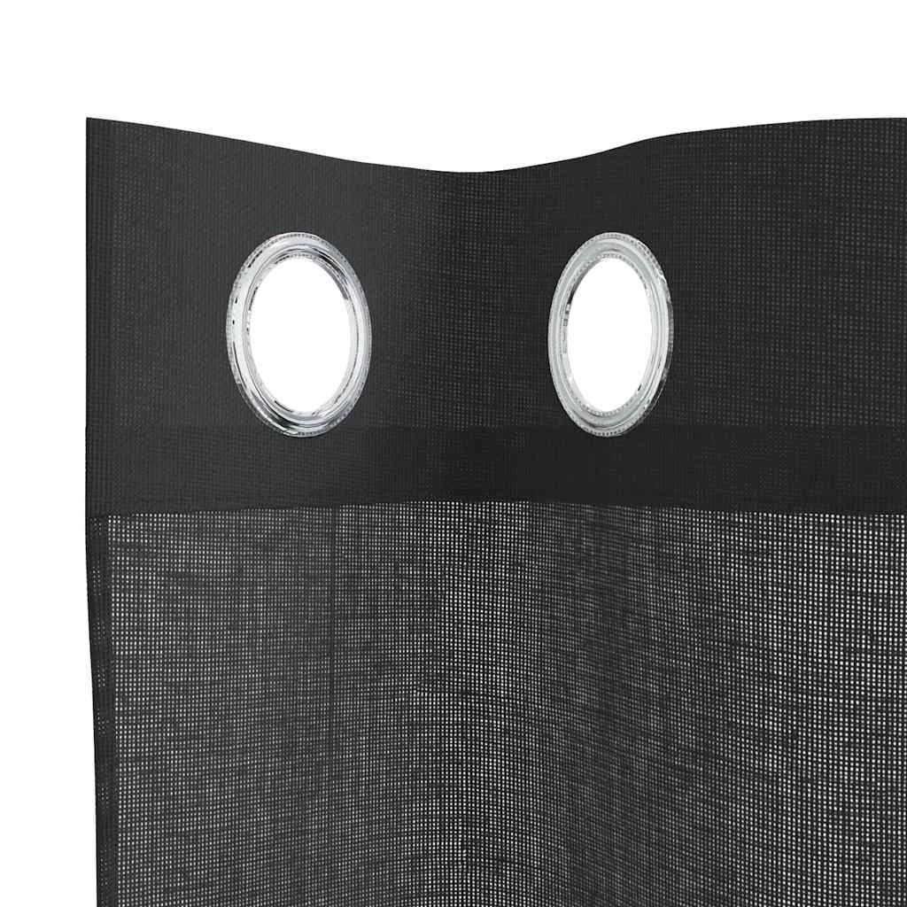 Voile zavjese s ušicama 2 kom crne 140x245 cm