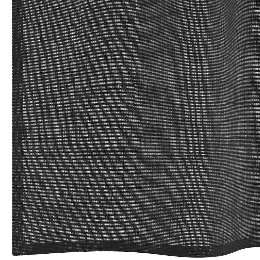 Voile zavjese s ušicama 2 kom crne 140x245 cm