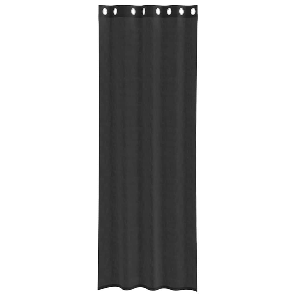 Voile zavjese s ušicama 2 kom crne 140x260 cm