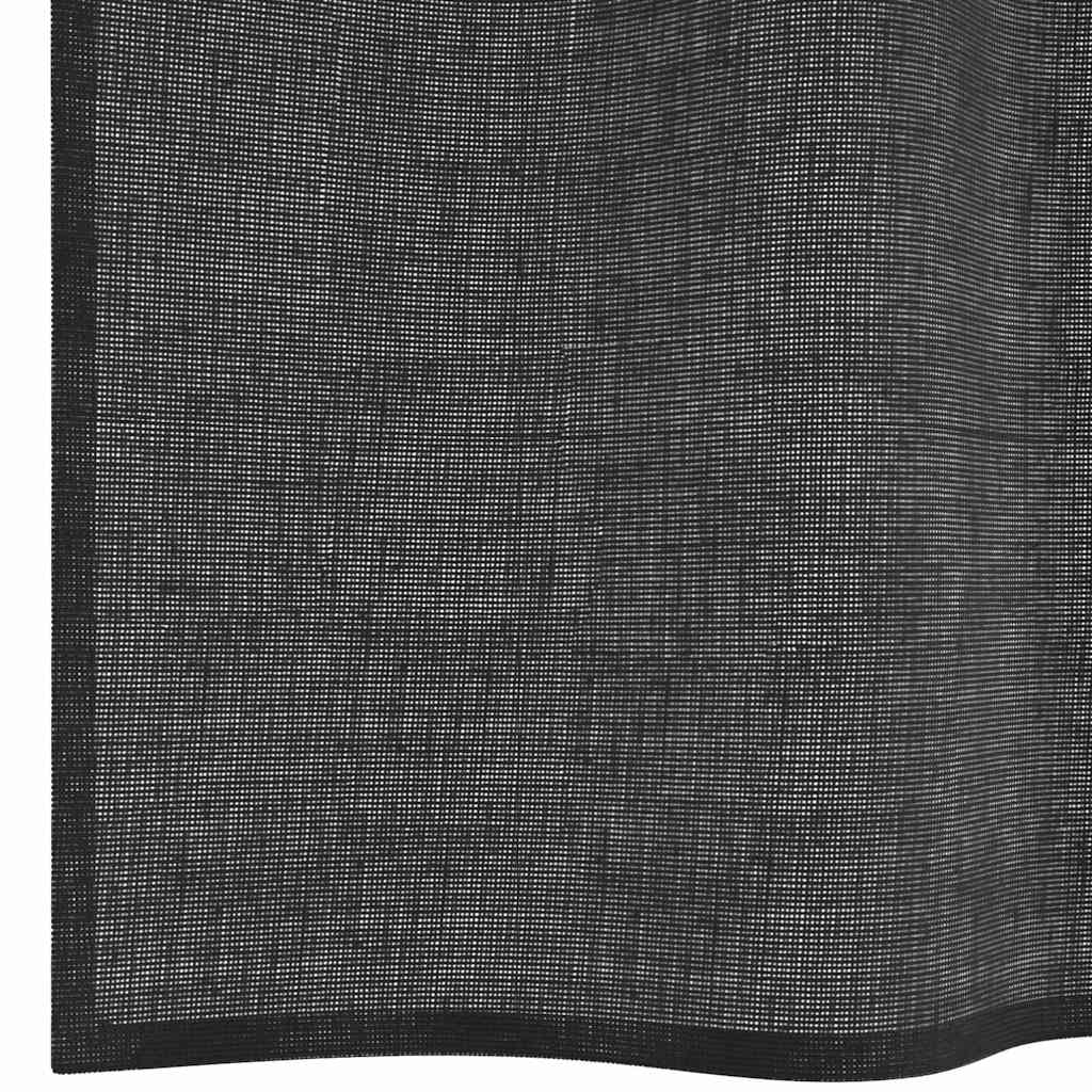 Voile zavjese s ušicama 2 kom crne 140x260 cm