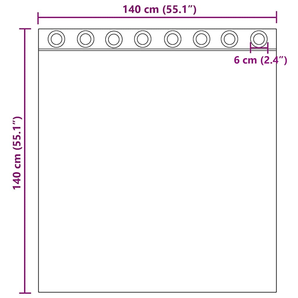 Voile zavjese s ušicama 2 kom krem 140x140 cm