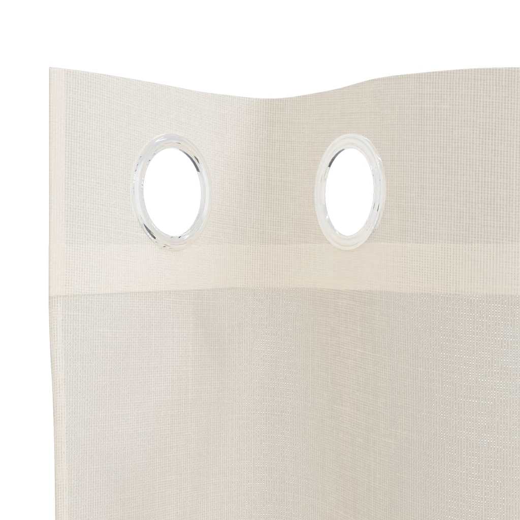 Voile zavjese s ušicama 2 kom krem 140x175 cm