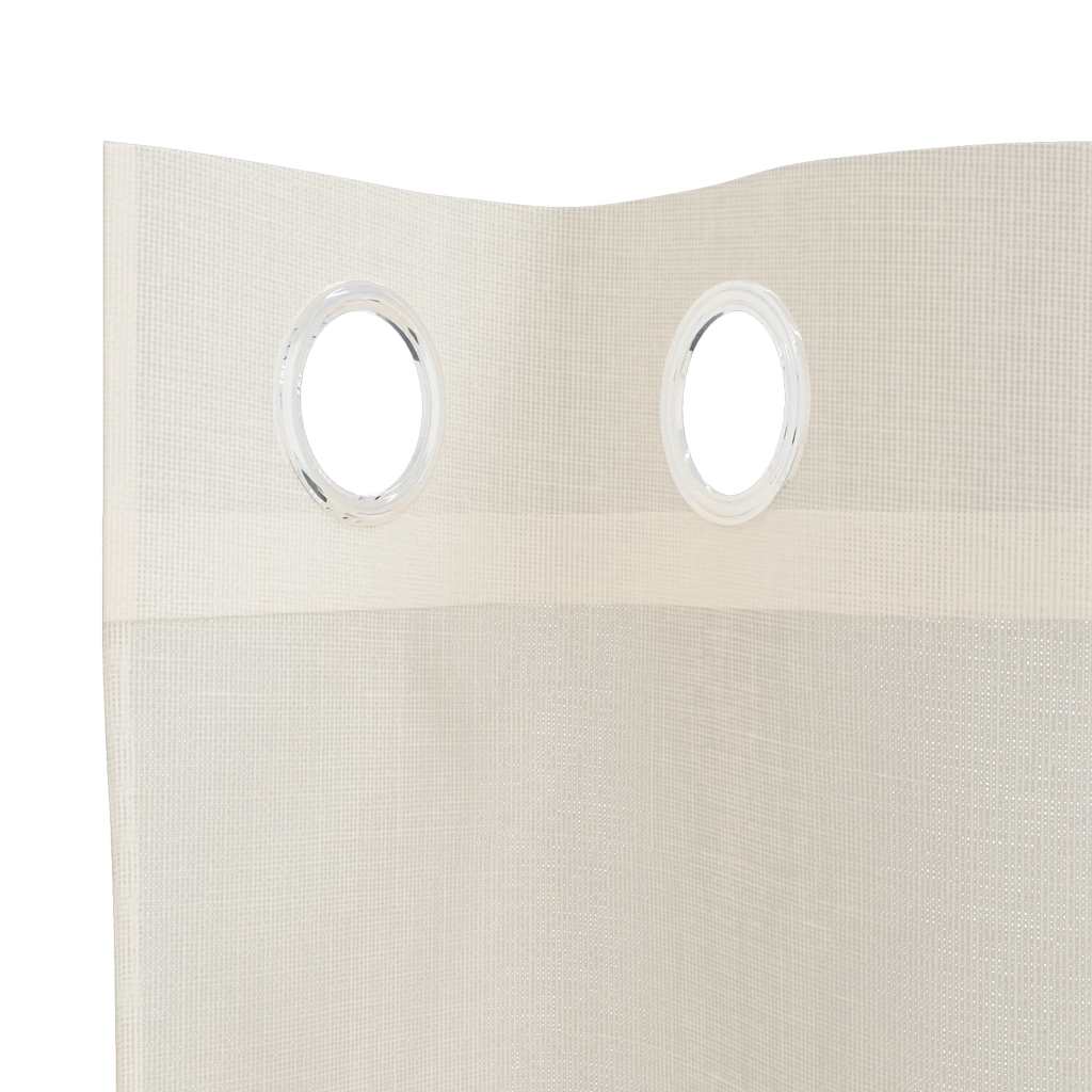 Voile zavjese s ušicama 2 kom krem 140x225 cm