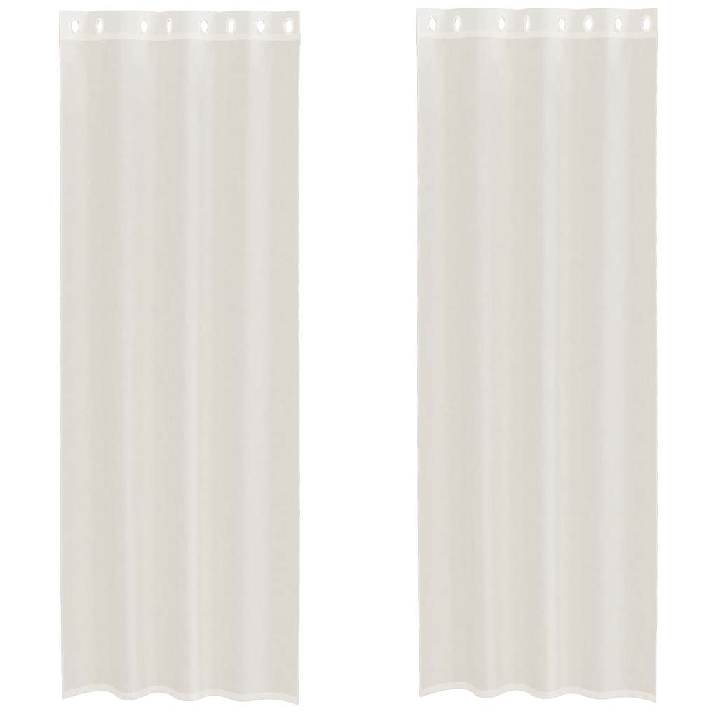 Voile zavjese s ušicama 2 kom krem 140x260 cm