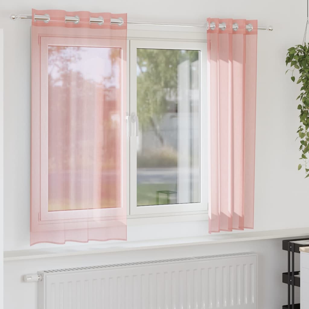 Voile zavjese s ušicama 2 kom narančaste 140x175 cm