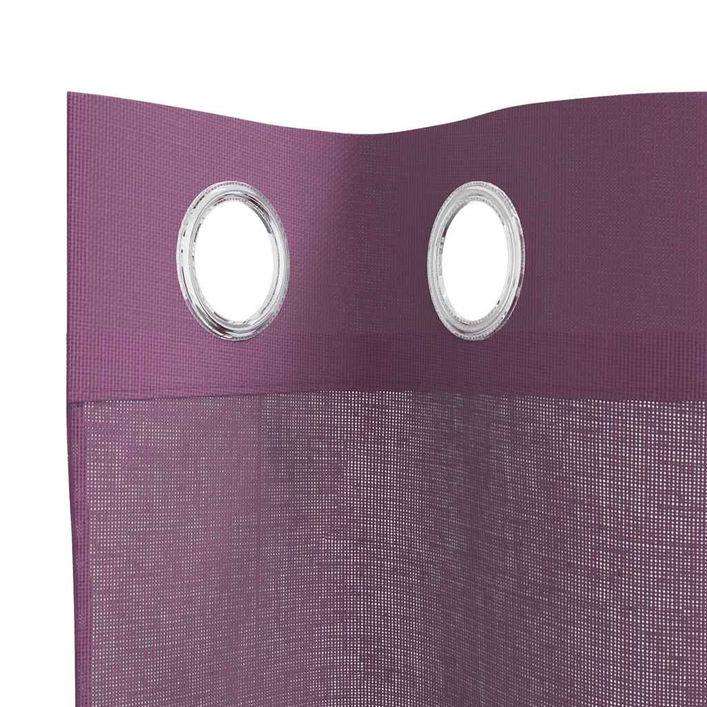 Voile zavjese s ušicama 2 kom ljubičaste 140x245 cm