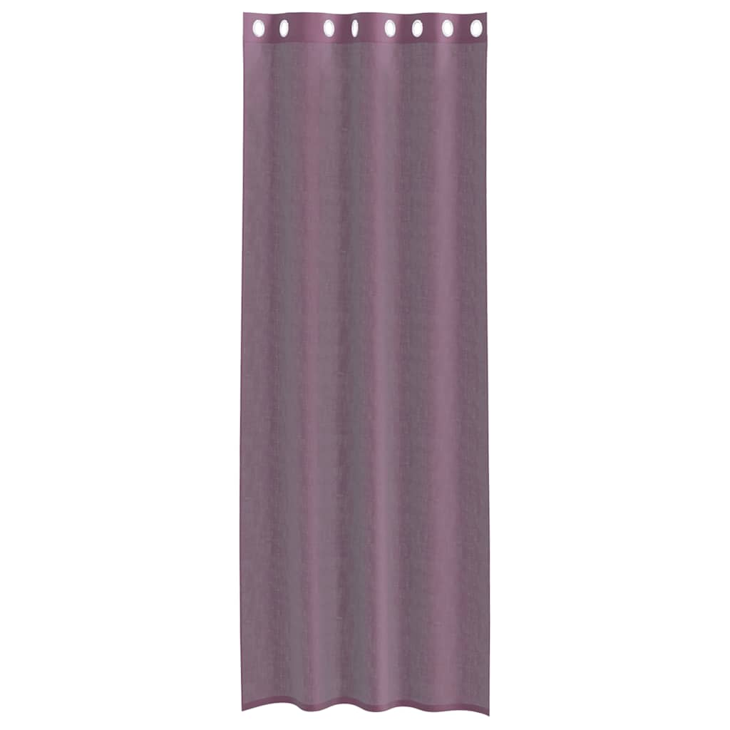 Voile zavjese s ušicama 2 kom ljubičaste 140x260 cm