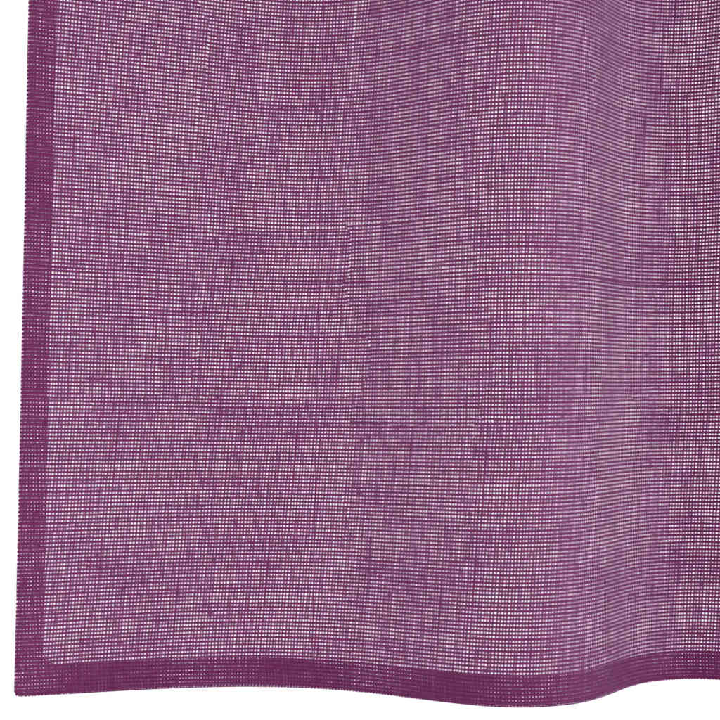 Voile zavjese s ušicama 2 kom ljubičaste 140x300 cm