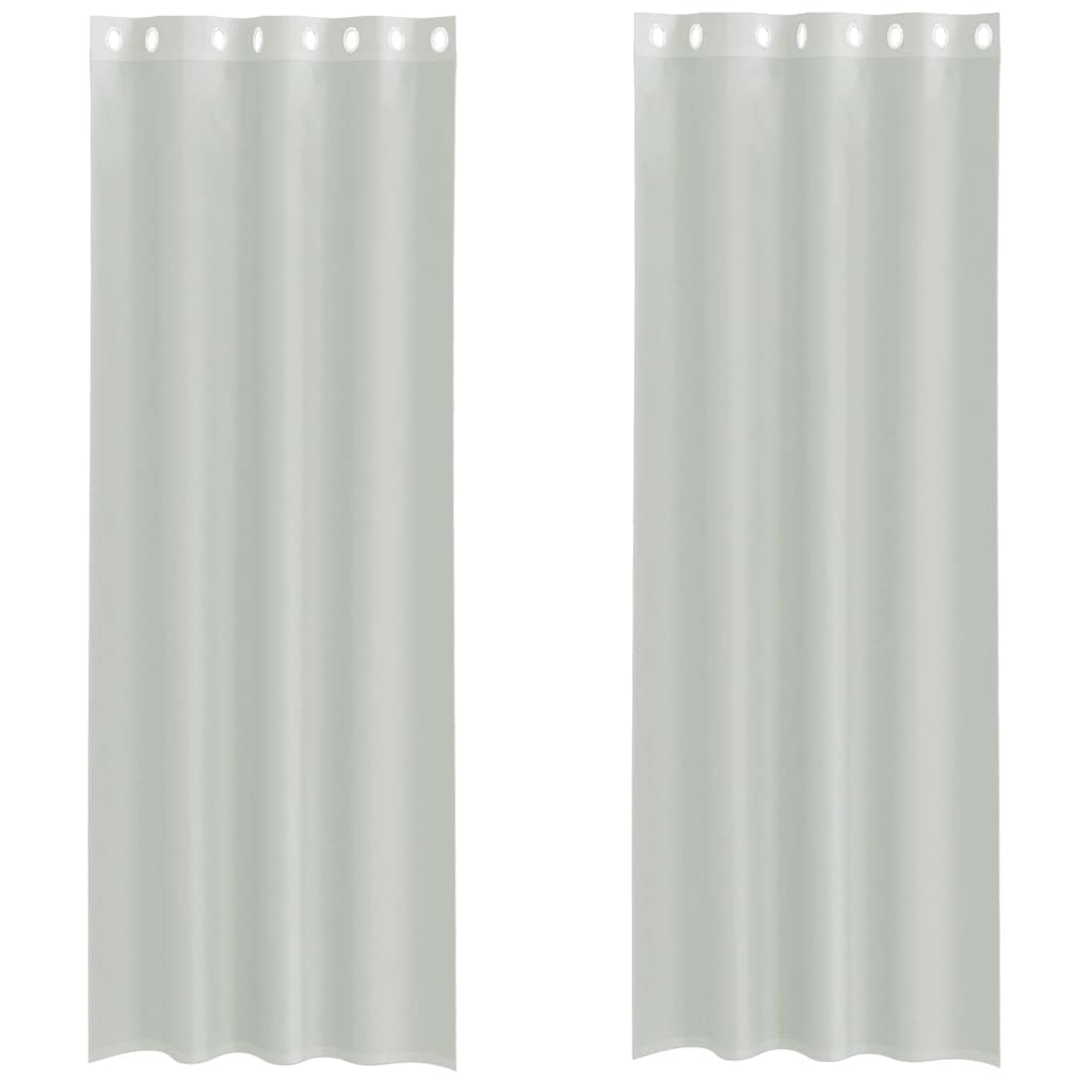 Voile zavjese s ušicama 2 kom svijetlosive 140x260 cm