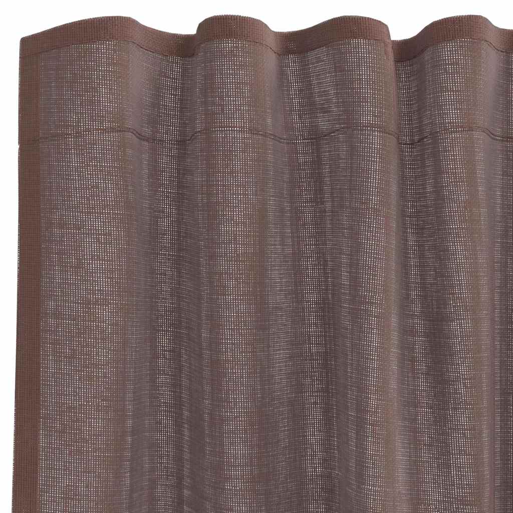 Voile zavjese s gornjim jezičkom 2 kom smeđe
