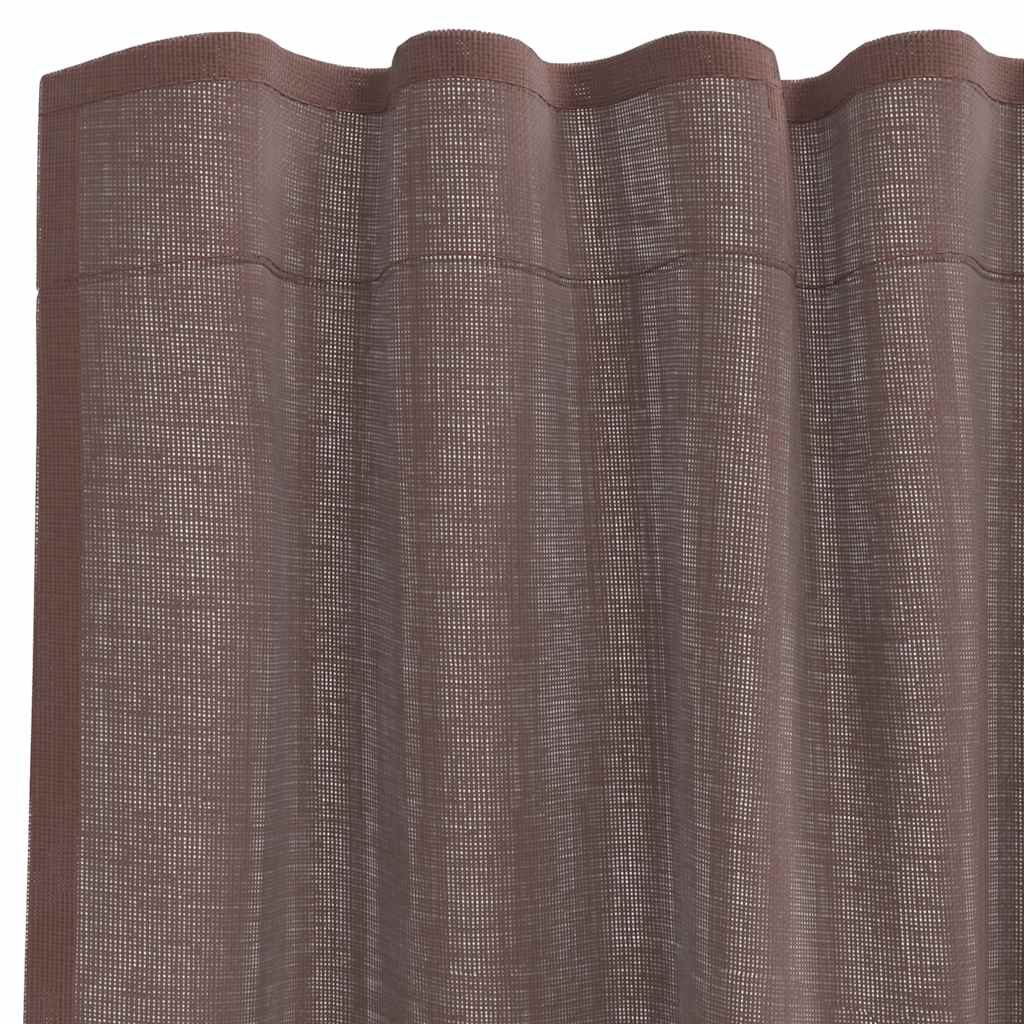 Voile zavjese s gornjim jezičkom 2 kom smeđe