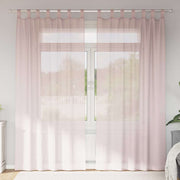 Voile zavjese s petljama 2 kom svijetlo ružičaste 140x245 cm