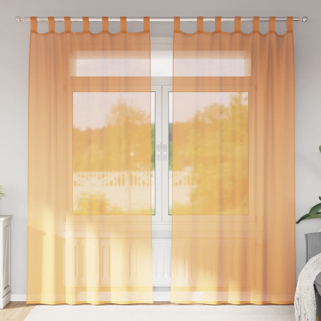 Voile zavjese s petljama 2 kom narančaste 140x245 cm
