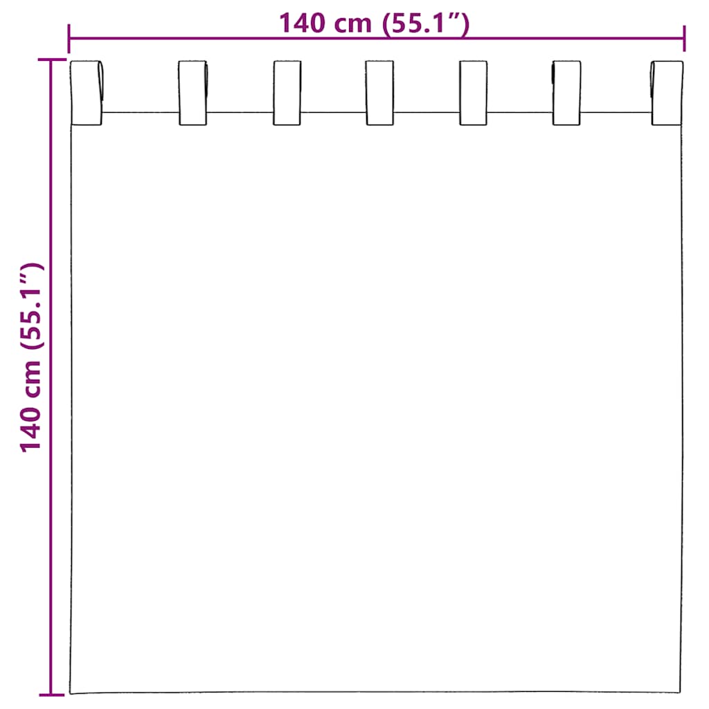 Voile zavjese s petljama 2 kom. kraljevsko plave 140x140 cm