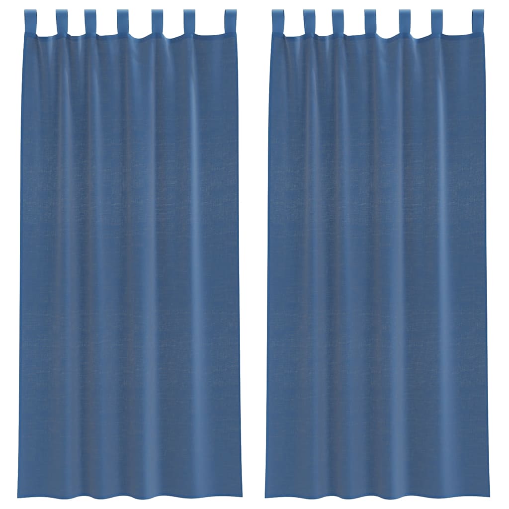 Voile zavjese s petljama 2 kom. kraljevsko plave 140x225 cm